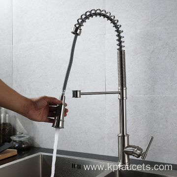 Brass Single Lever Pull Out Kitchen Faucet